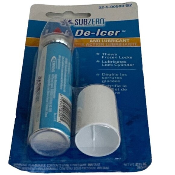 Subzero Lock De-icer Thaws Frozen Locks Cars Auto Trucks Large 0.62 Oz. Aerosol - Picture 3 of 12